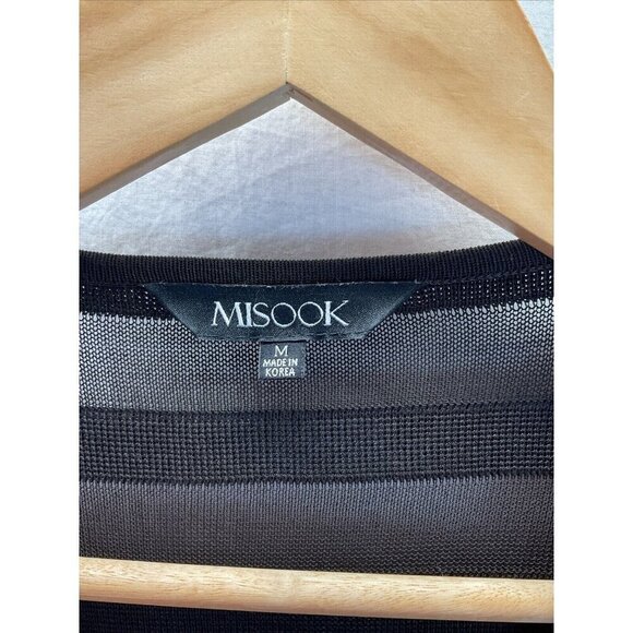 Misook Women’s Brown Striped Knit Open Front Cardigan Duster Size M - Picture 5 of 11